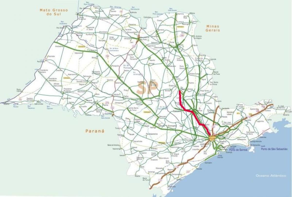 地图Bandeirantes高速公路-SP348