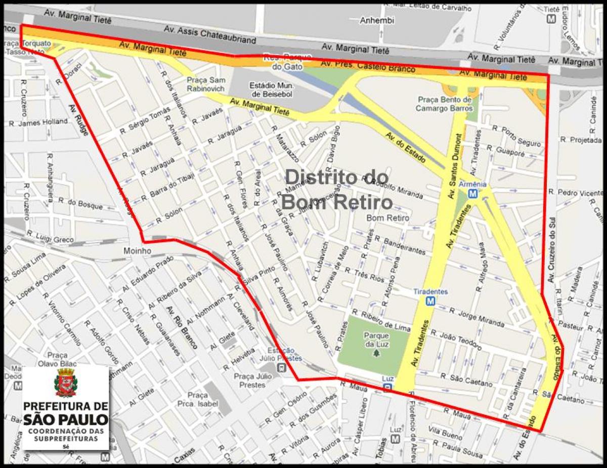地图Bom Retiro São Paulo