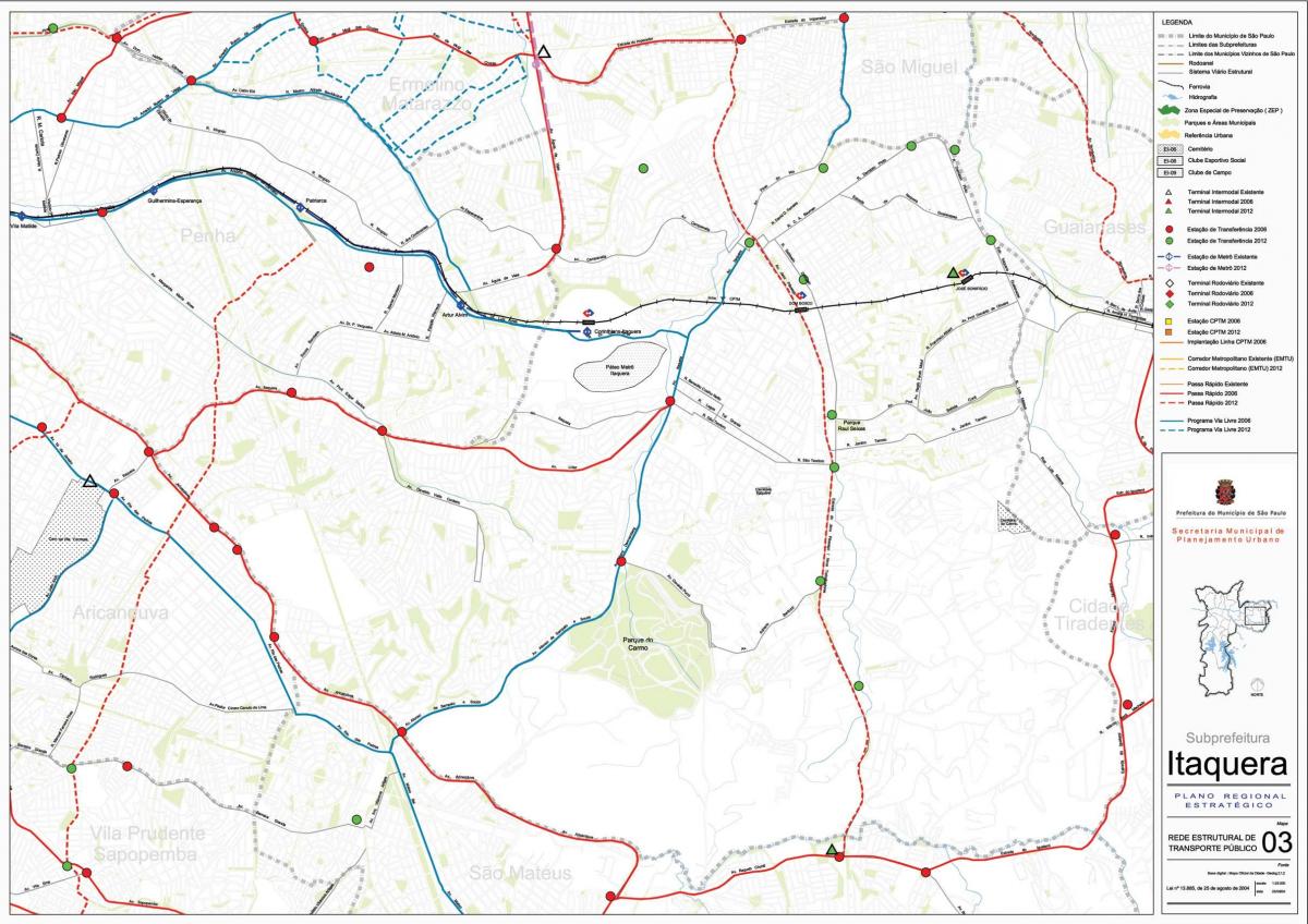地图Itaquera São Paulo-公共交通工具