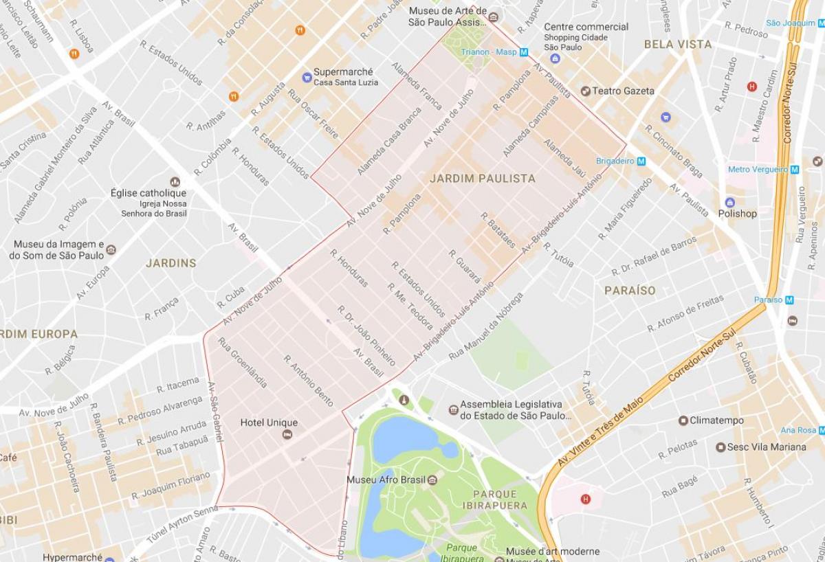 地图的Jardim Paulista São Paulo
