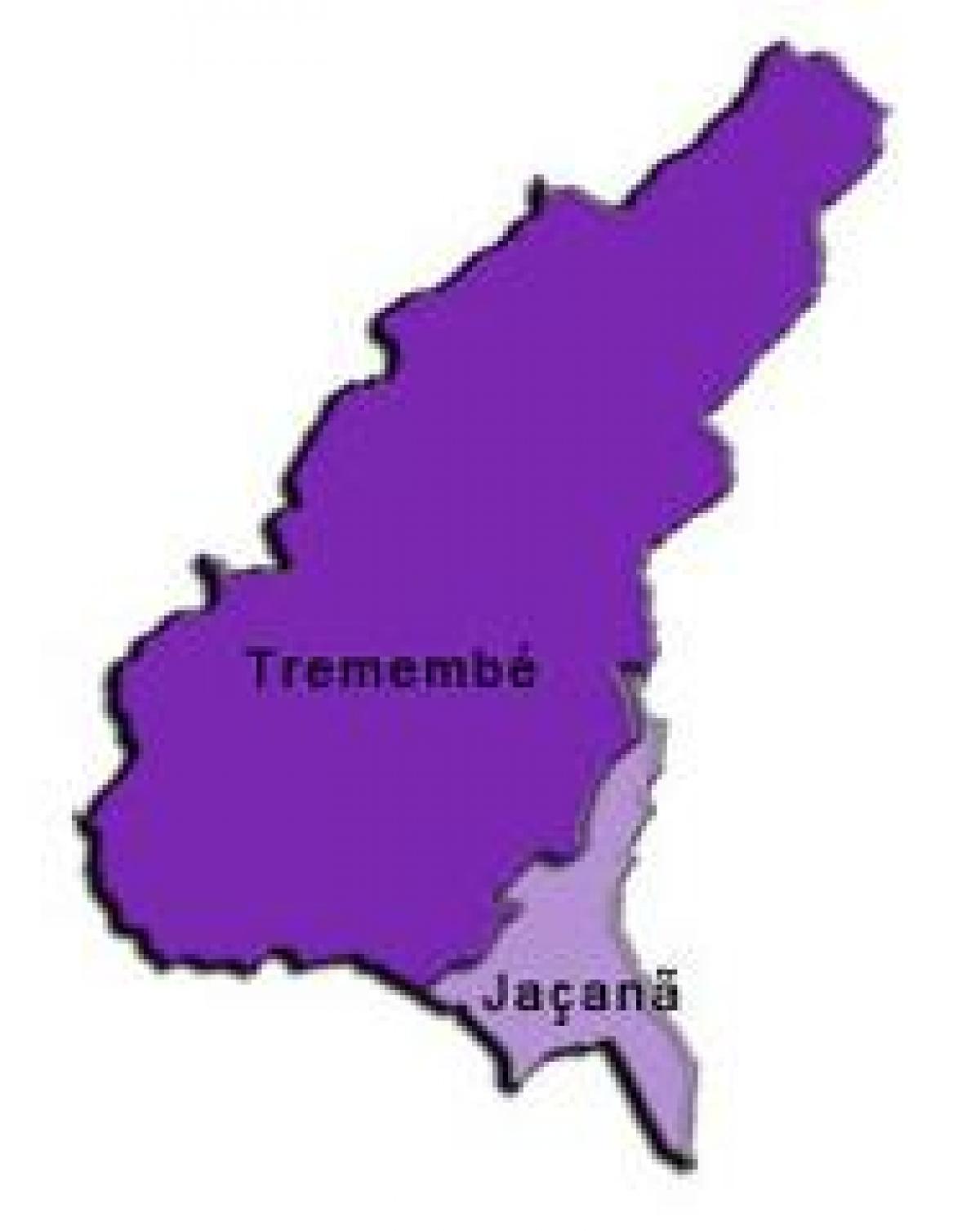 地图Jaçanã-Tremembé子县