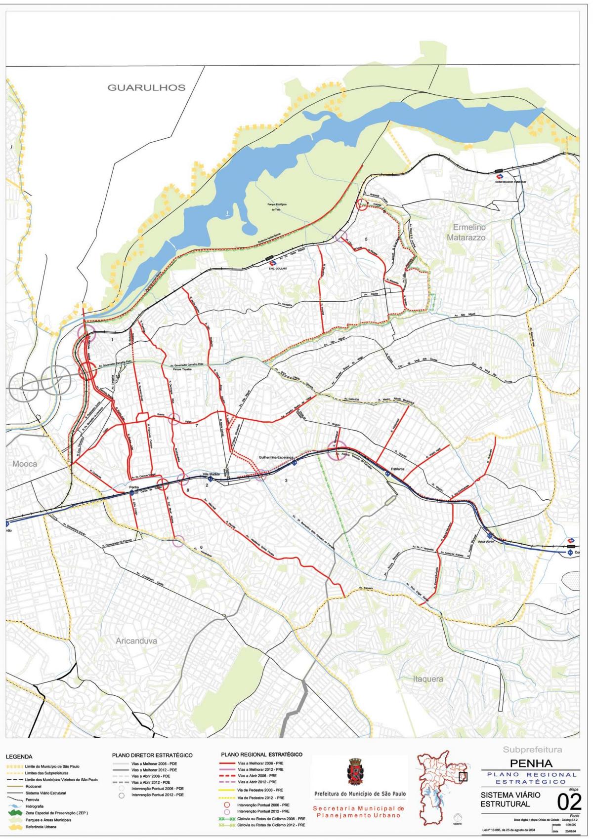 地图Penha São Paulo-道路