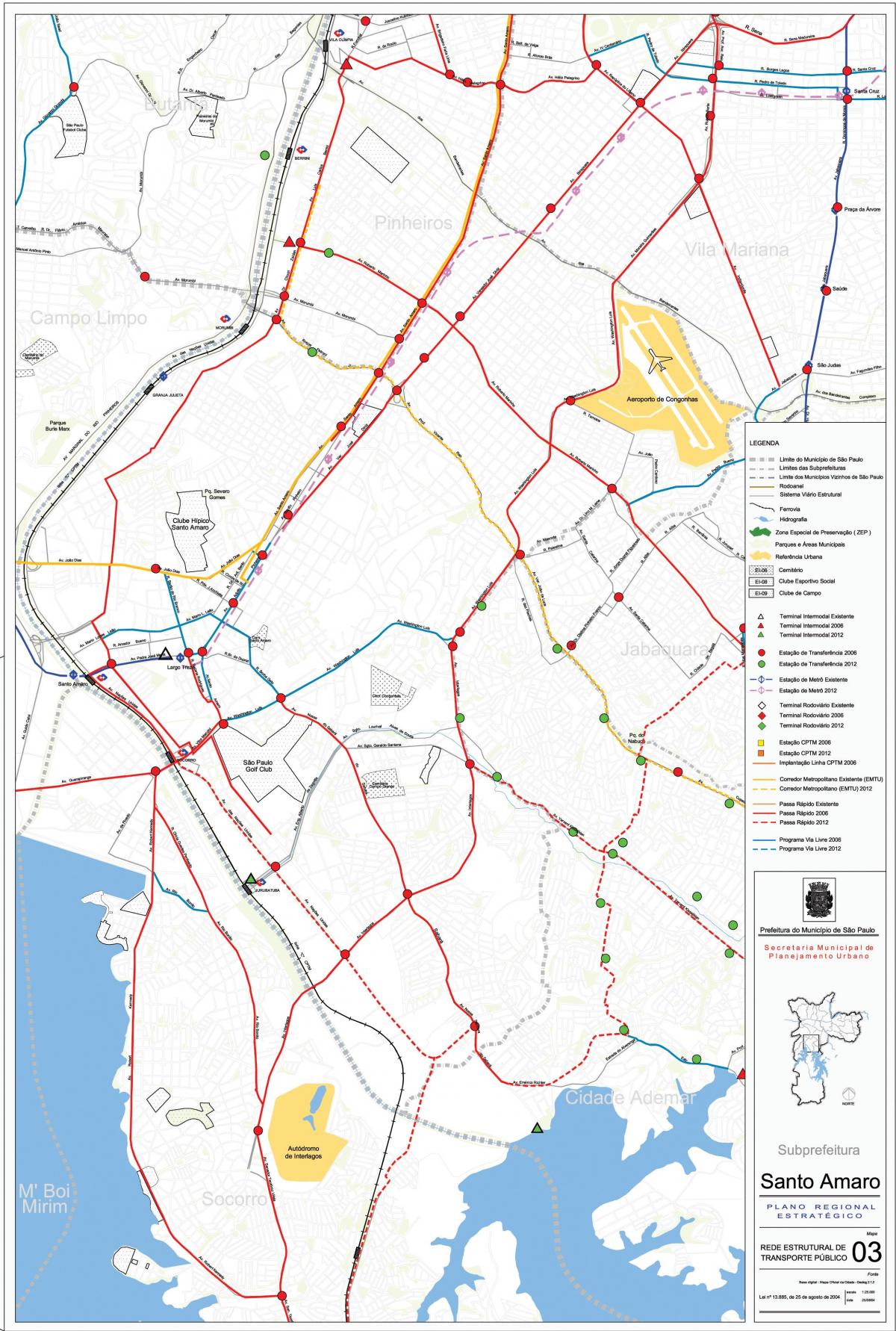地图的Santo Amaro São Paulo-公共交通工具