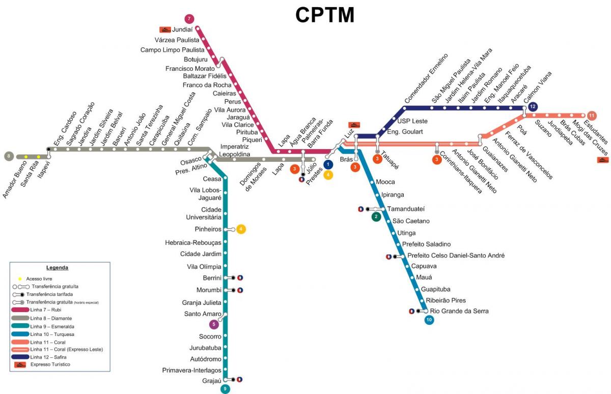 地图São Paulo CPTM