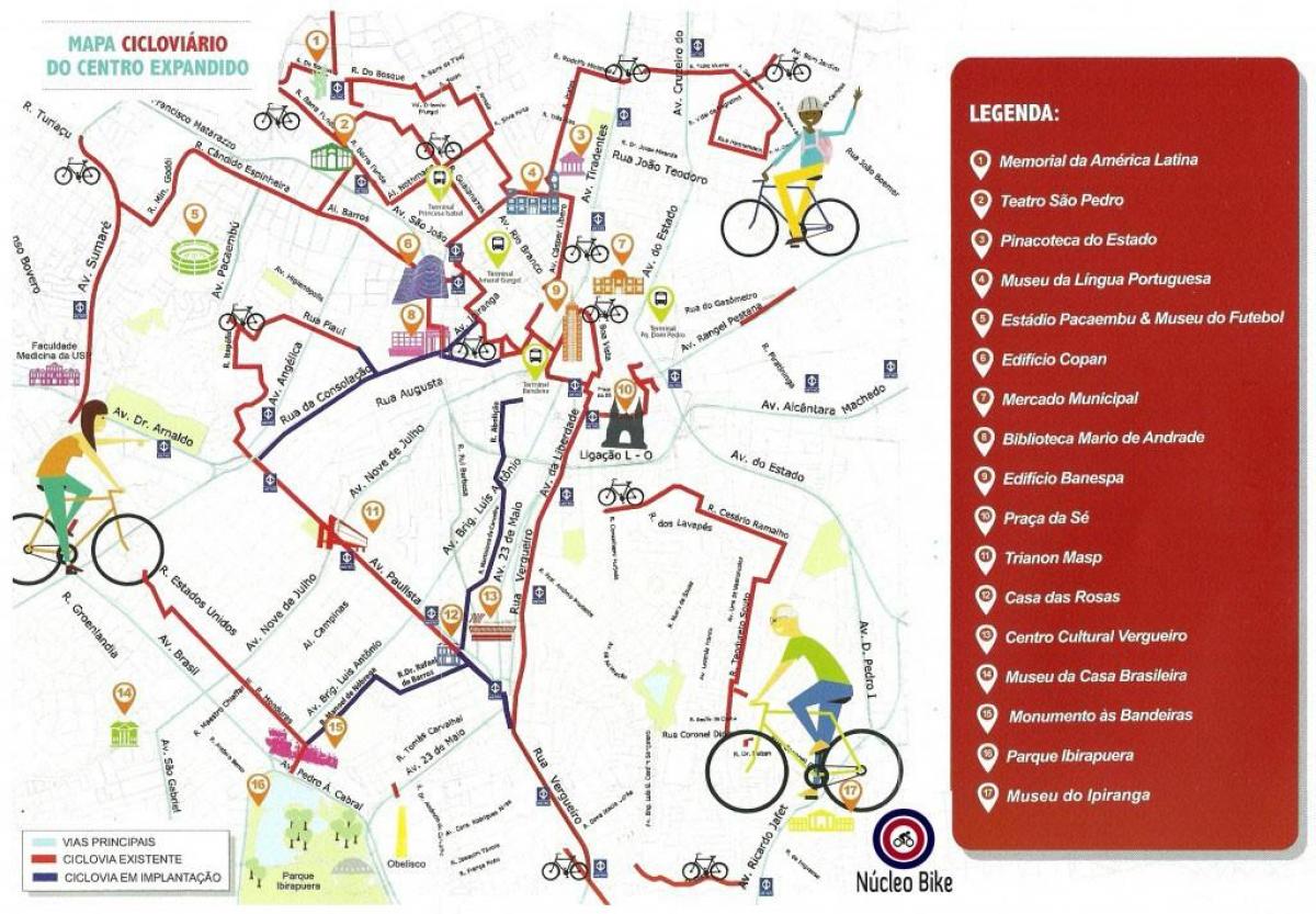 地图São Paulo自行车道