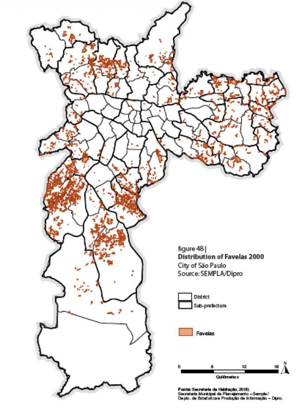 地图São Paulo贫民窟