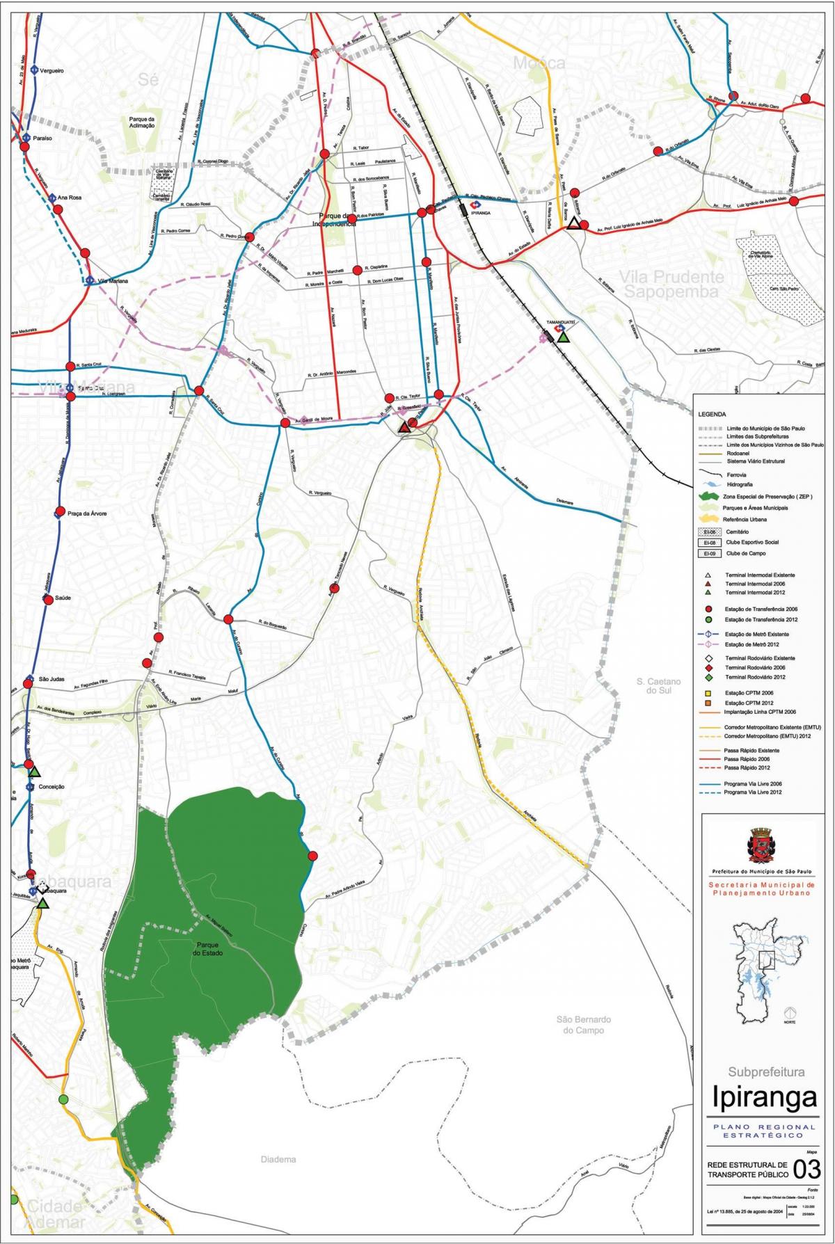 地图的伊皮兰加São Paulo-公共交通工具