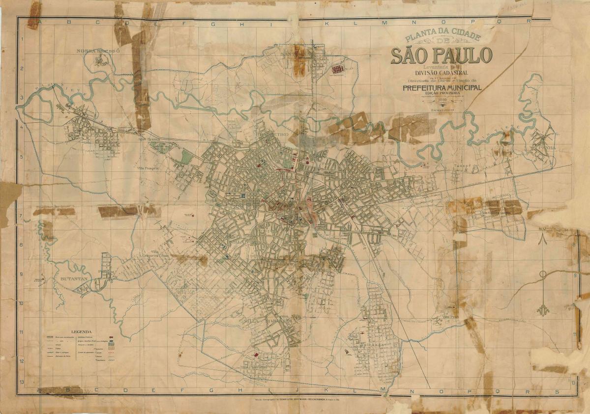 地图前São Paulo-1916年