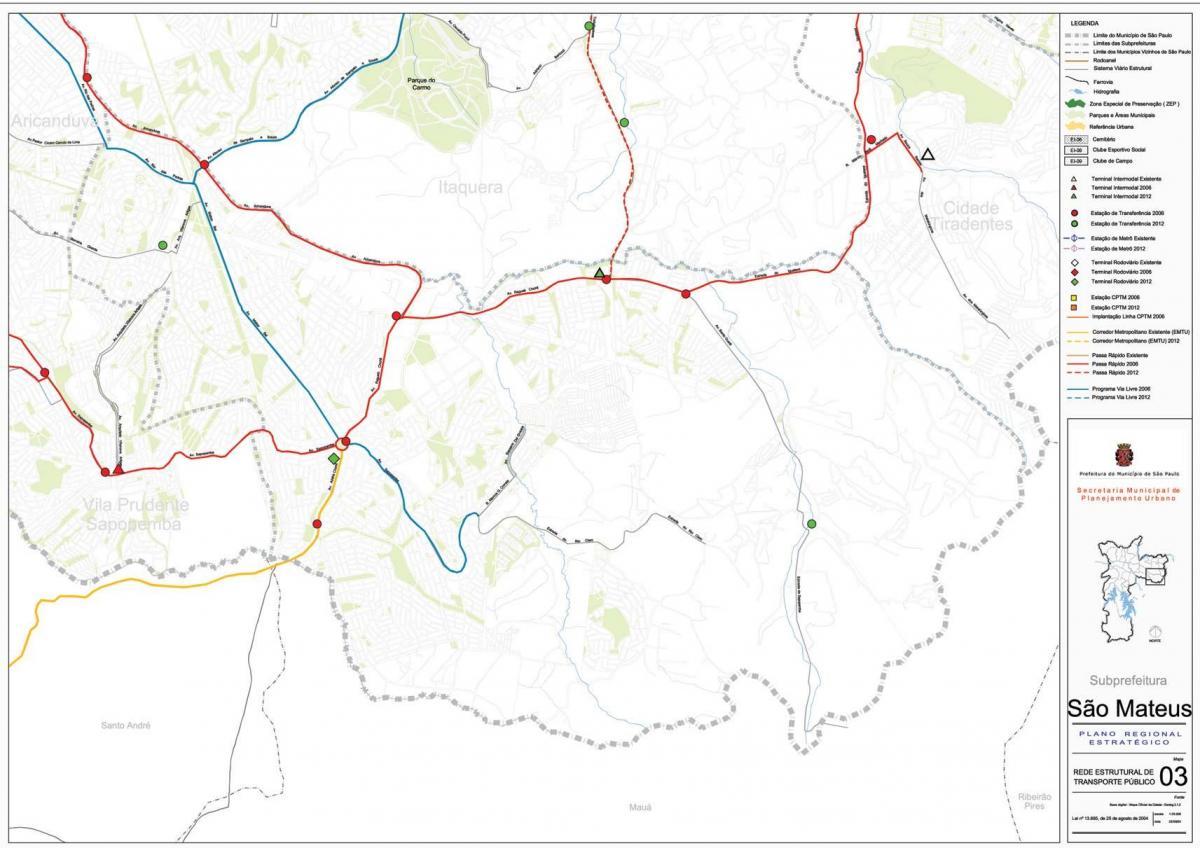 地图圣Mateus São Paulo-公共交通工具