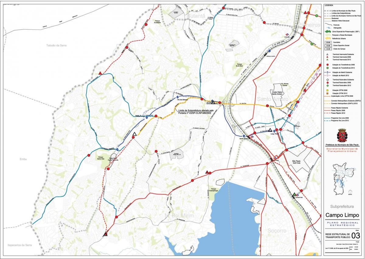 地图坎普林波São Paulo-公共交通工具