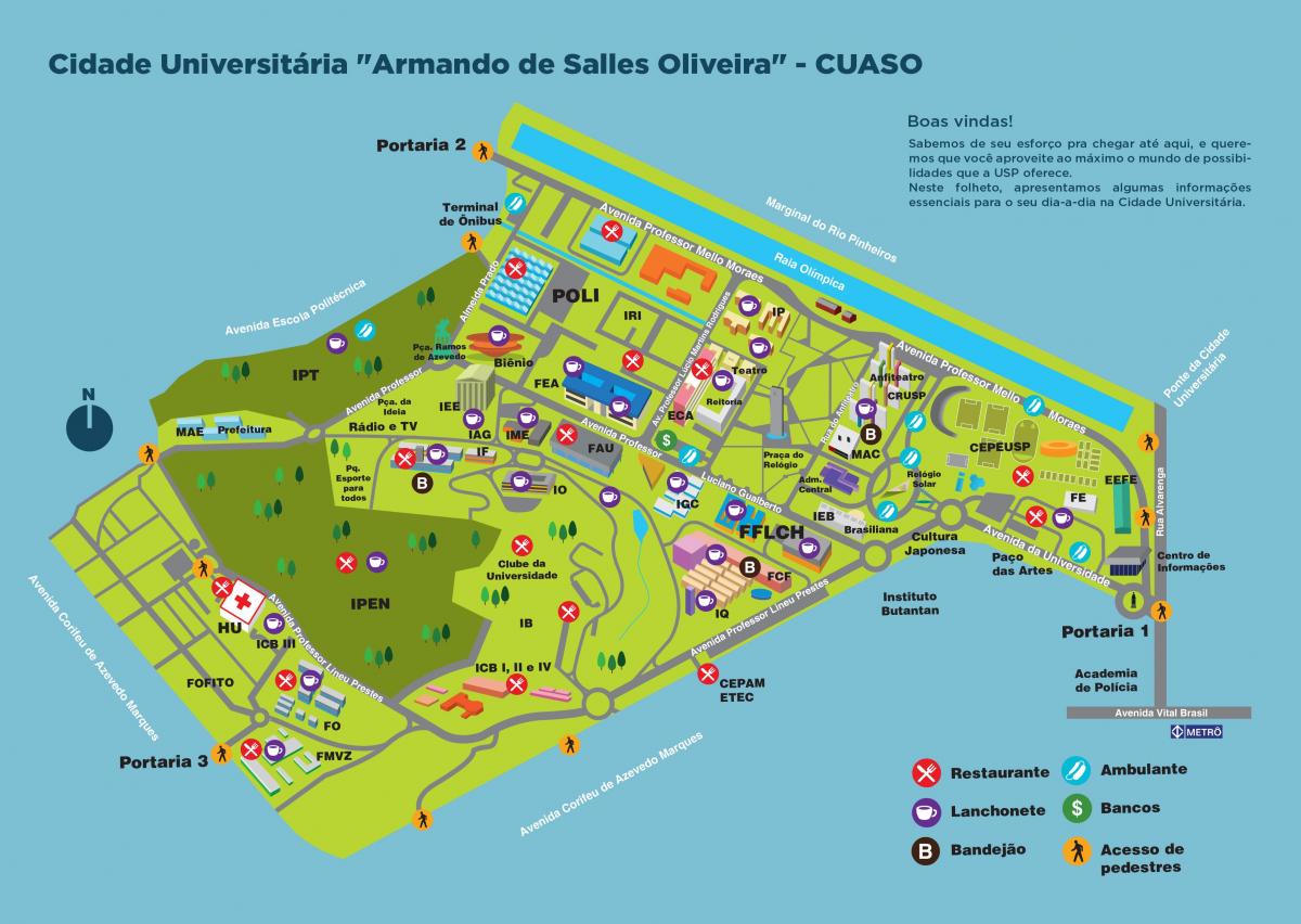 地图上的大学阿曼多Salles de Oliveira-CUASO