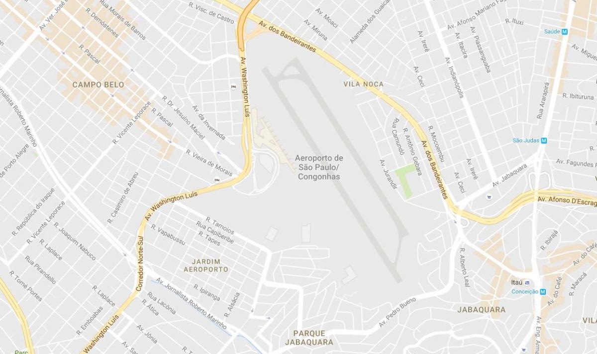 地图上的孔戈尼亚斯机场