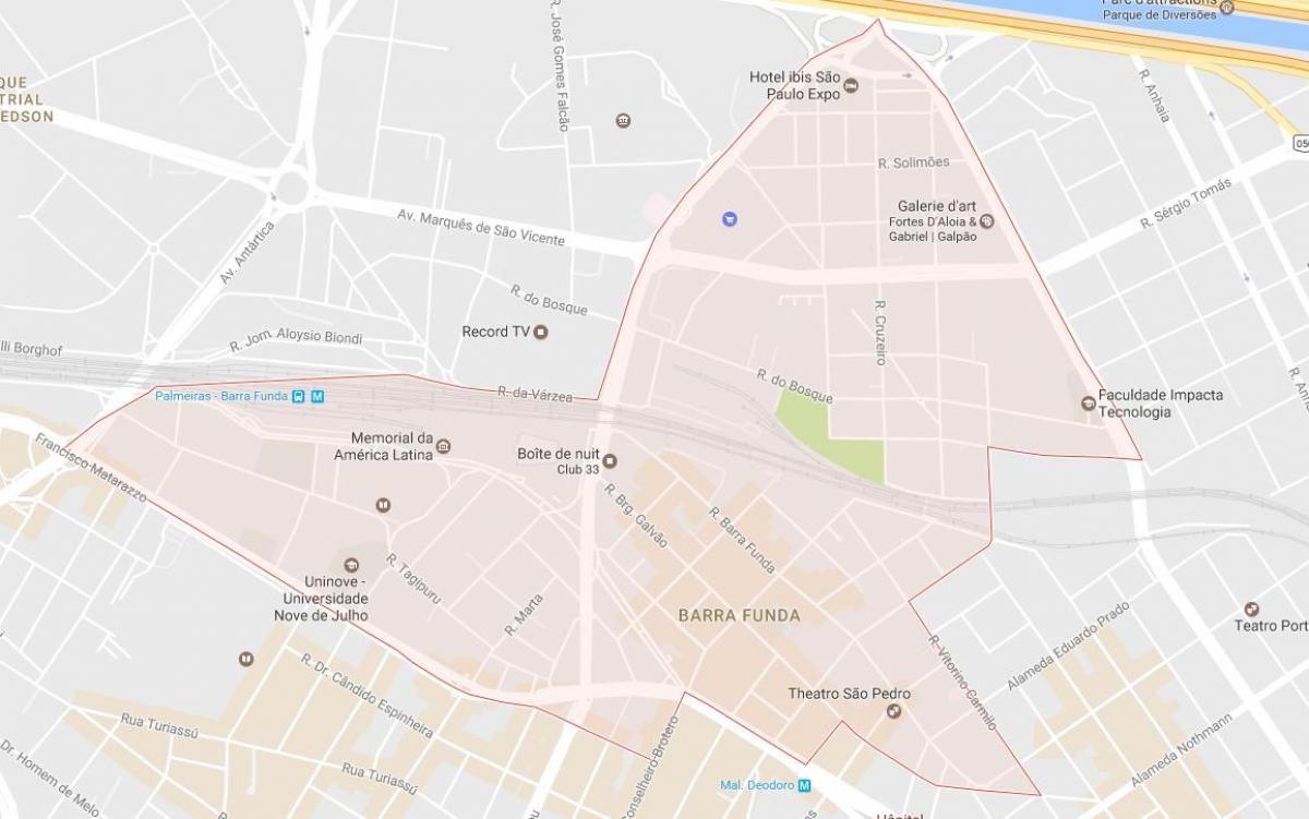 地图上的巴拉丰达São Paulo