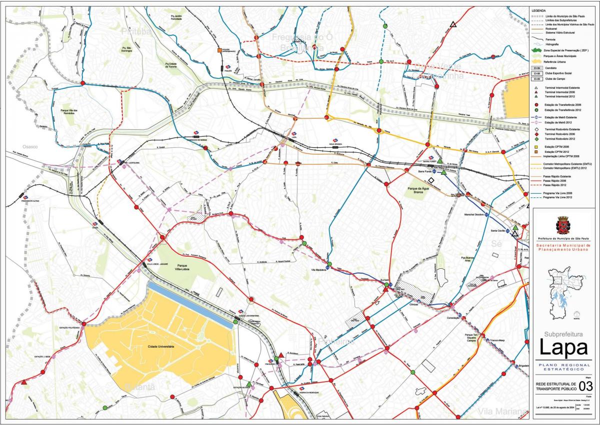 地图帕São Paulo-公共交通工具