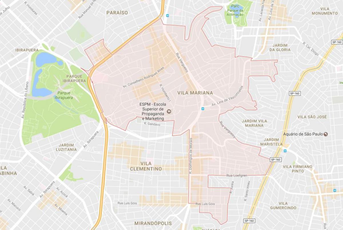 地图的维拉马里亚纳São Paulo