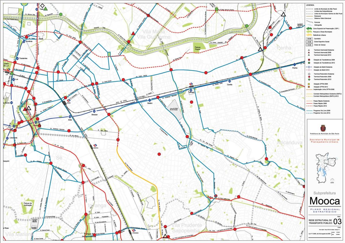 地图的魔咔São Paulo-公共交通工具