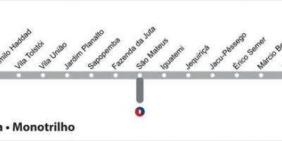 地图São Paulo单轨铁路线15-银