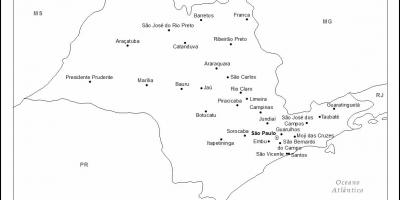 地图São Paulo处女-主要城市