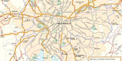 地图的道路São Paulo