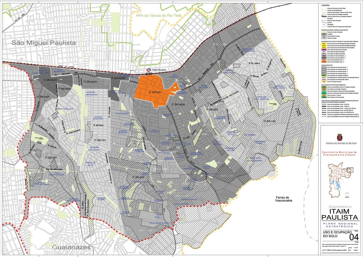 地图伊泰Paulista-Vila Curuçá São Paulo-占领土壤