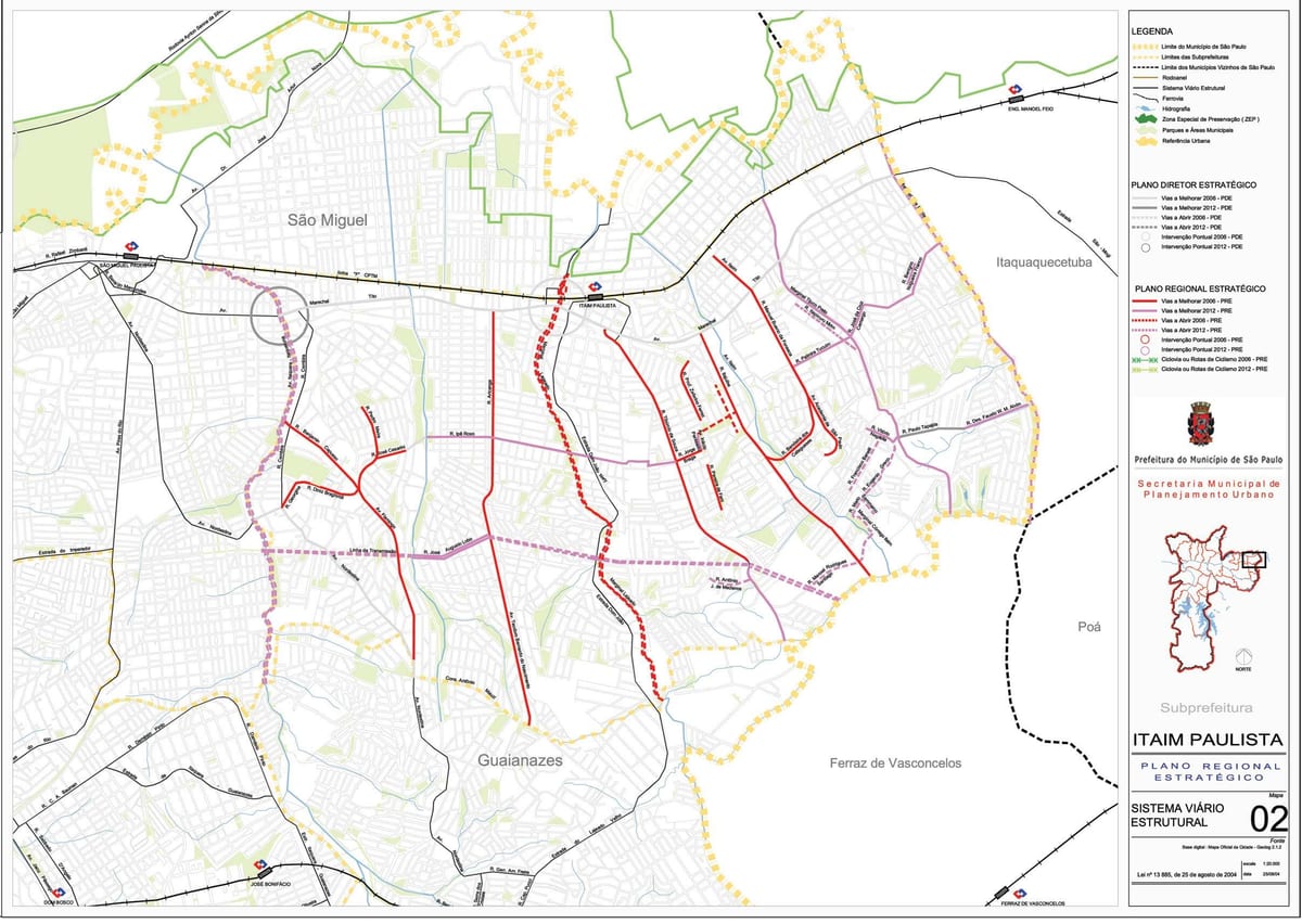 地图伊泰Paulista-Vila Curuçá São Paulo-道路