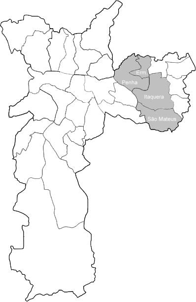 地图，东区1São Paulo