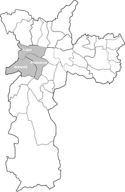 地图区Oeste São Paulo