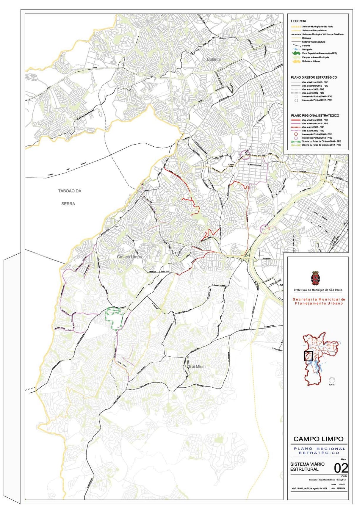 地图坎普林波São Paulo-道路