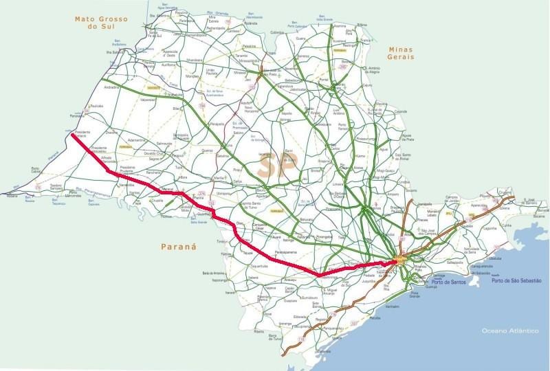 地图塔瓦雷斯*波索的高速公路-SP270