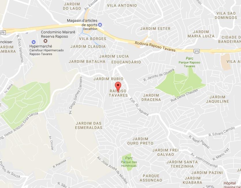 地图塔瓦雷斯*波索São Paulo