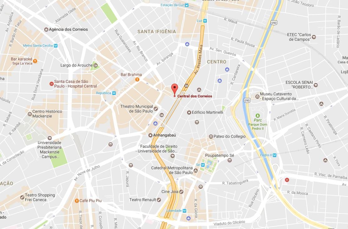 地图帕拉西奥dos邮政São Paulo