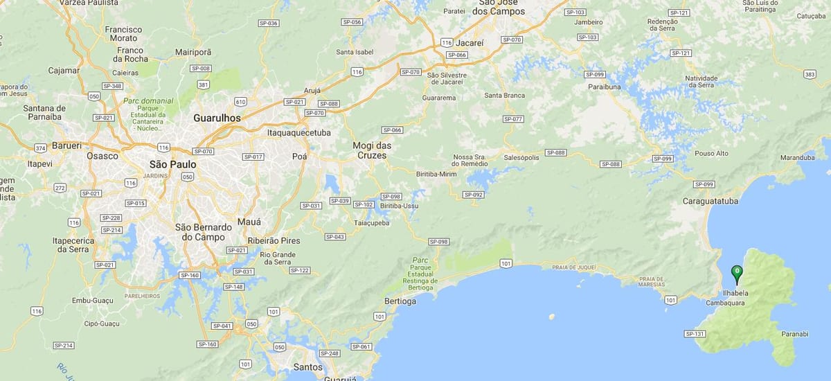 地图的海滩恩格尼Dágua