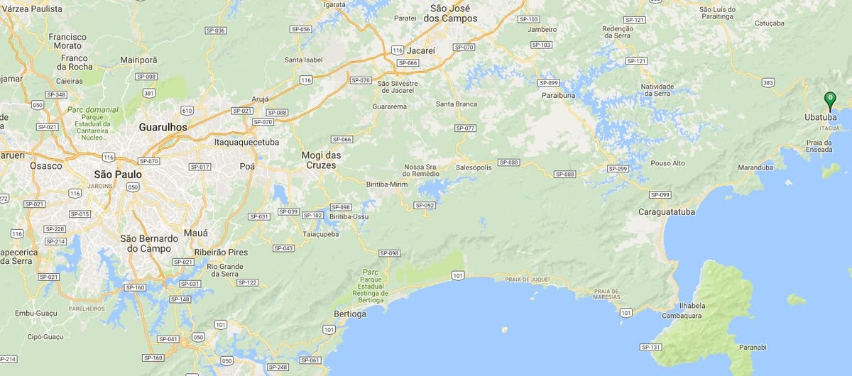 地图的海滩佩瑞克亚库Açu