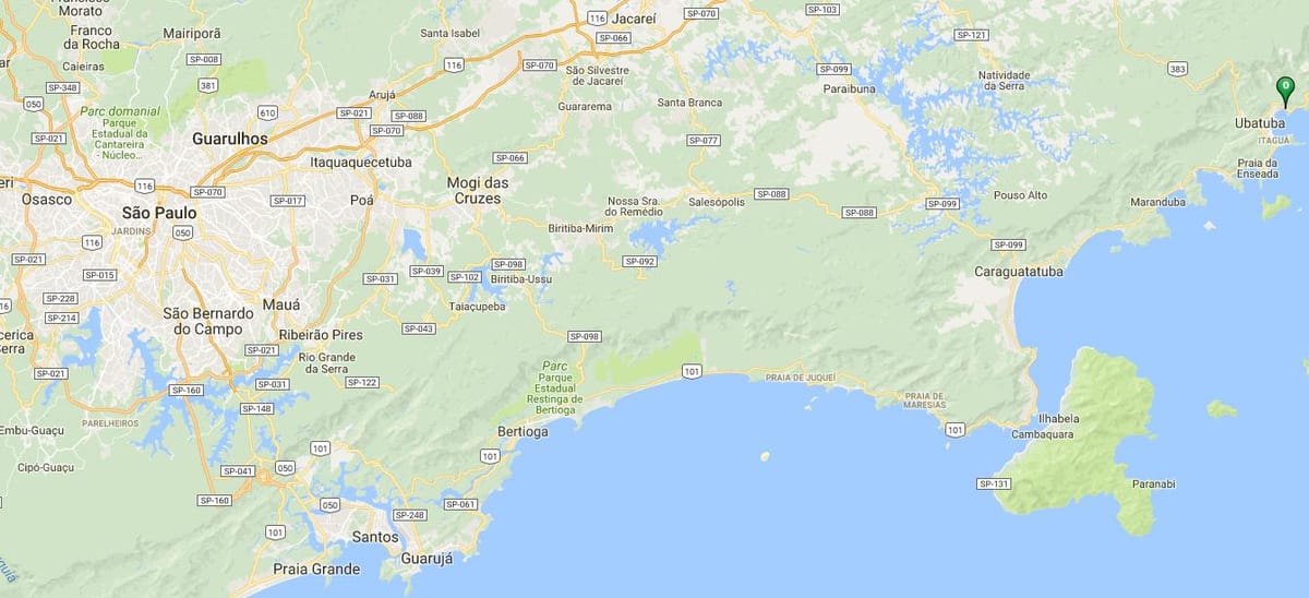 地图的海滩Barra Seca