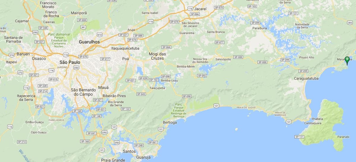 地图的海滩Caçandoquinha
