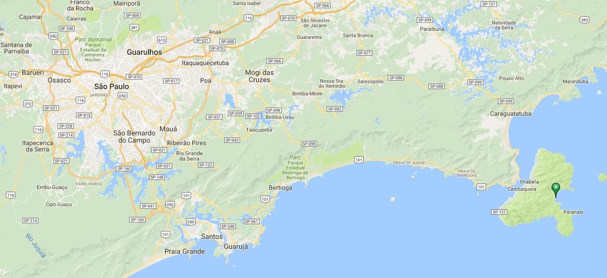 地图的海滩Castelhanos
