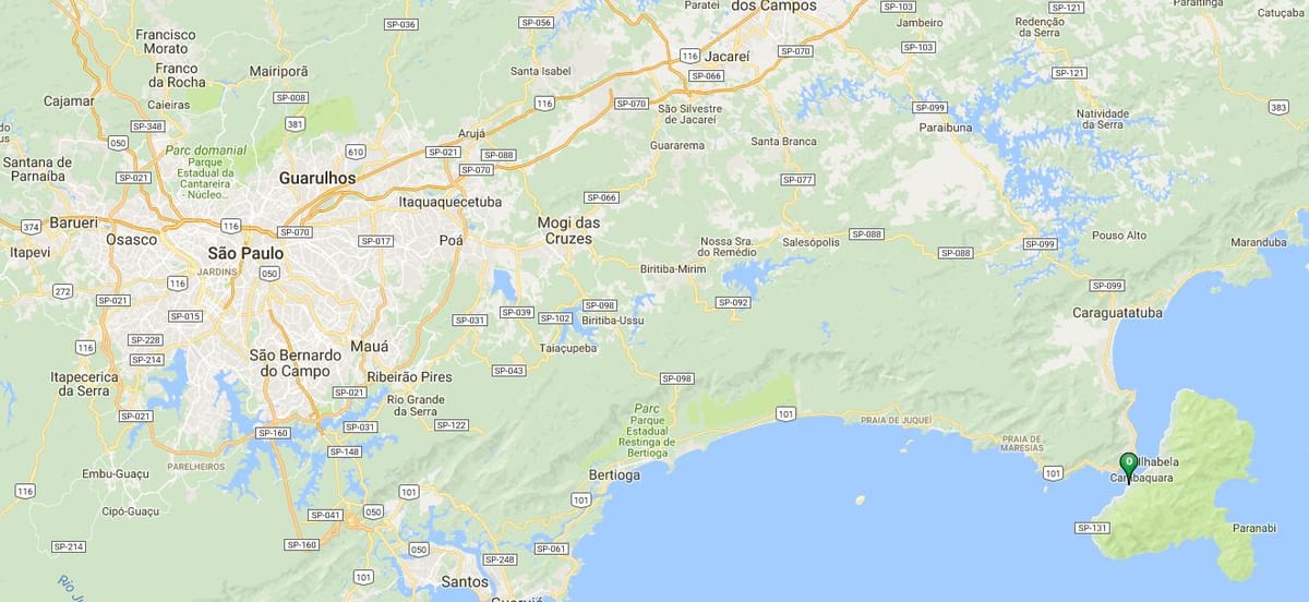 地图的海滩Feiticeira