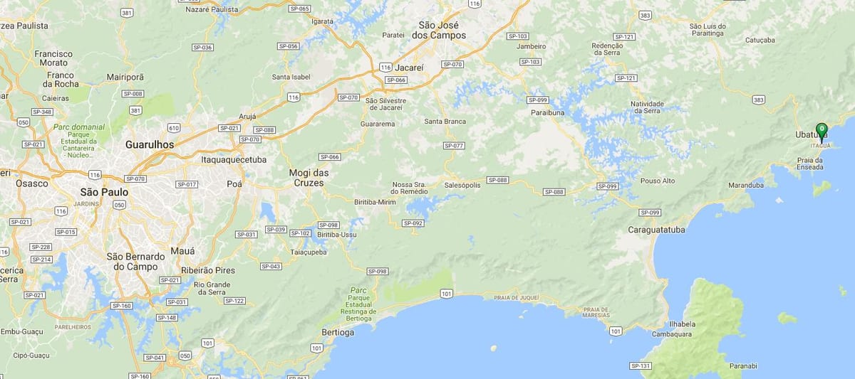 地图的海滩Itaguá