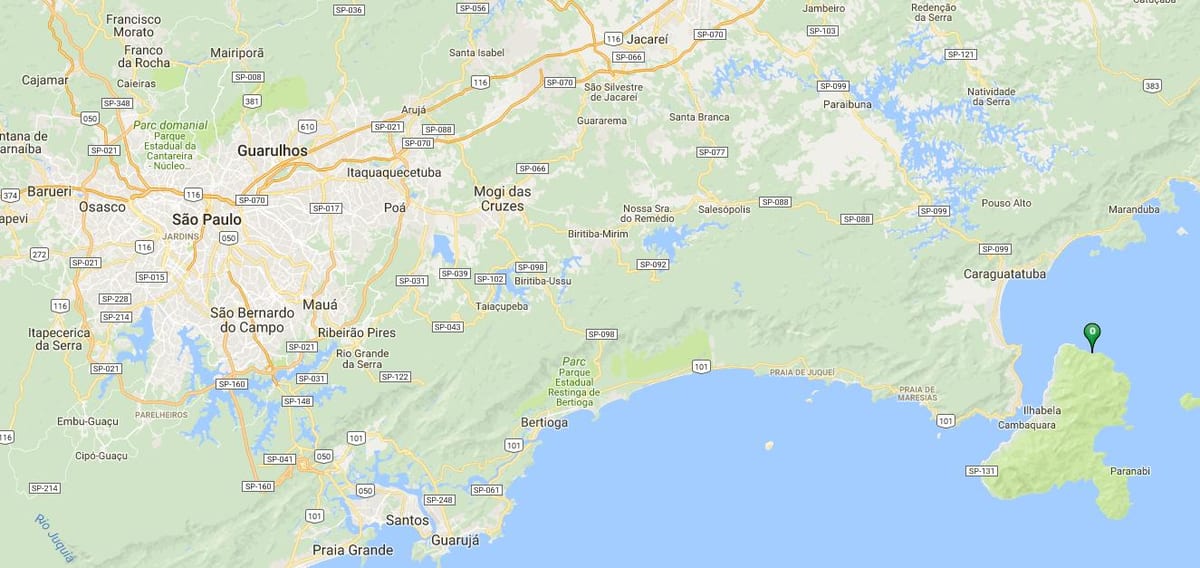 地图的海滩Jabaquara