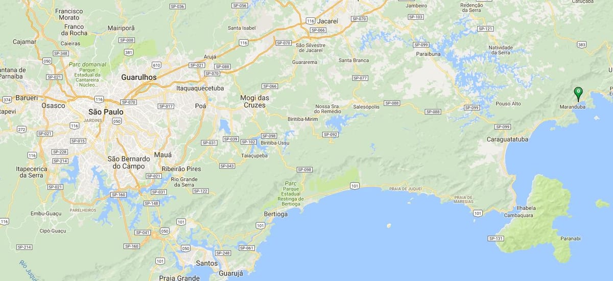 地图的海滩Oeste