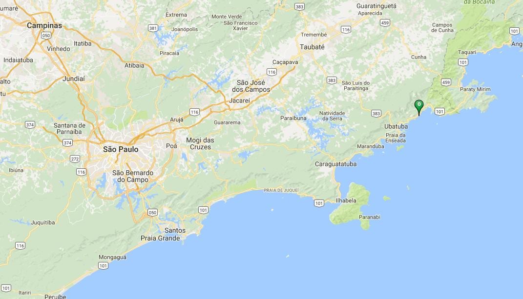 地图的海滩Prumirim