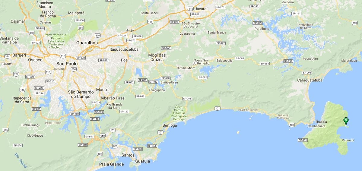 地图的海滩Saco做Eustáquio