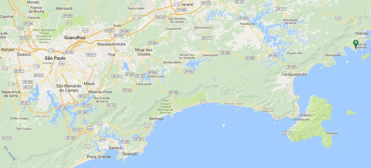 地图的海滩Saco大里贝拉