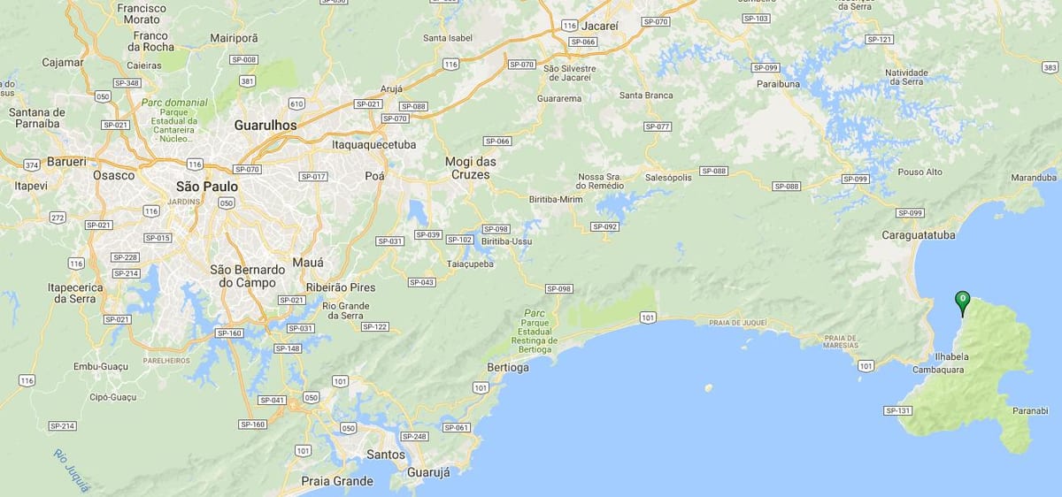 地图的海滩Siriúba