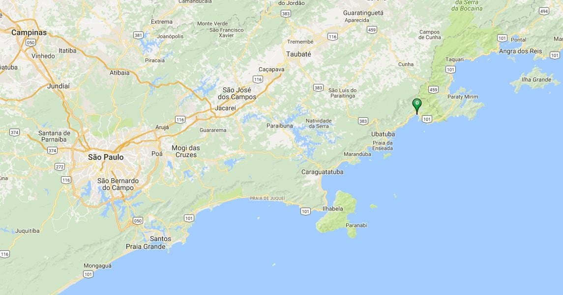 地图的海滩Ubatumirim