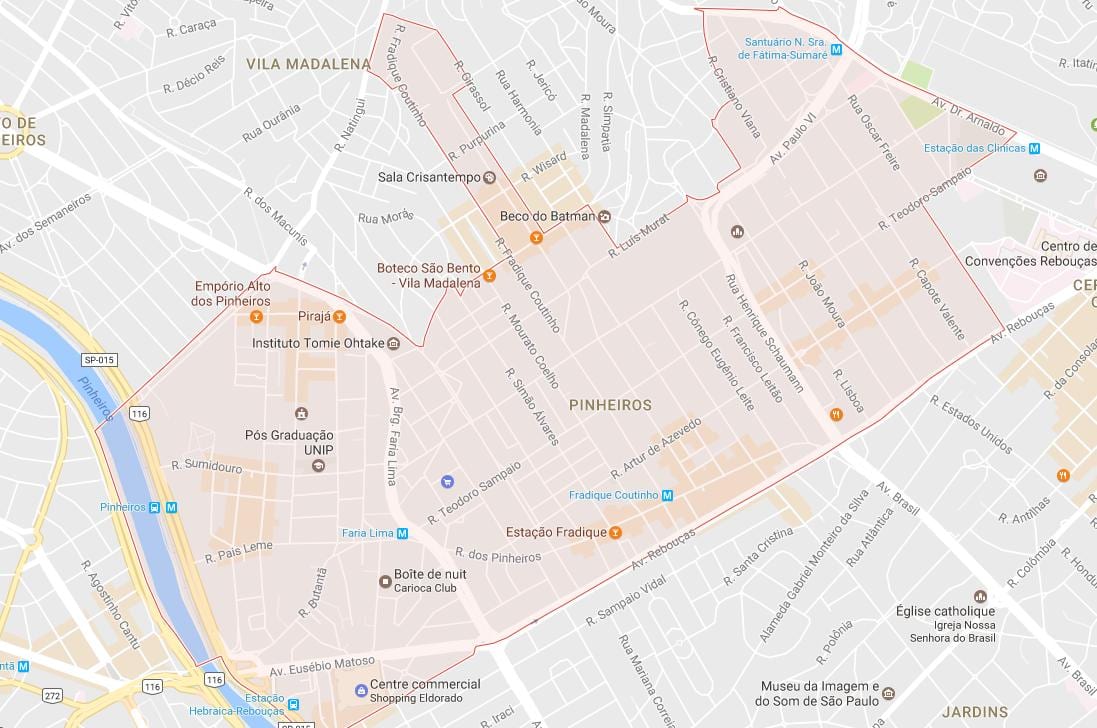 地图皮涅罗斯São Paulo