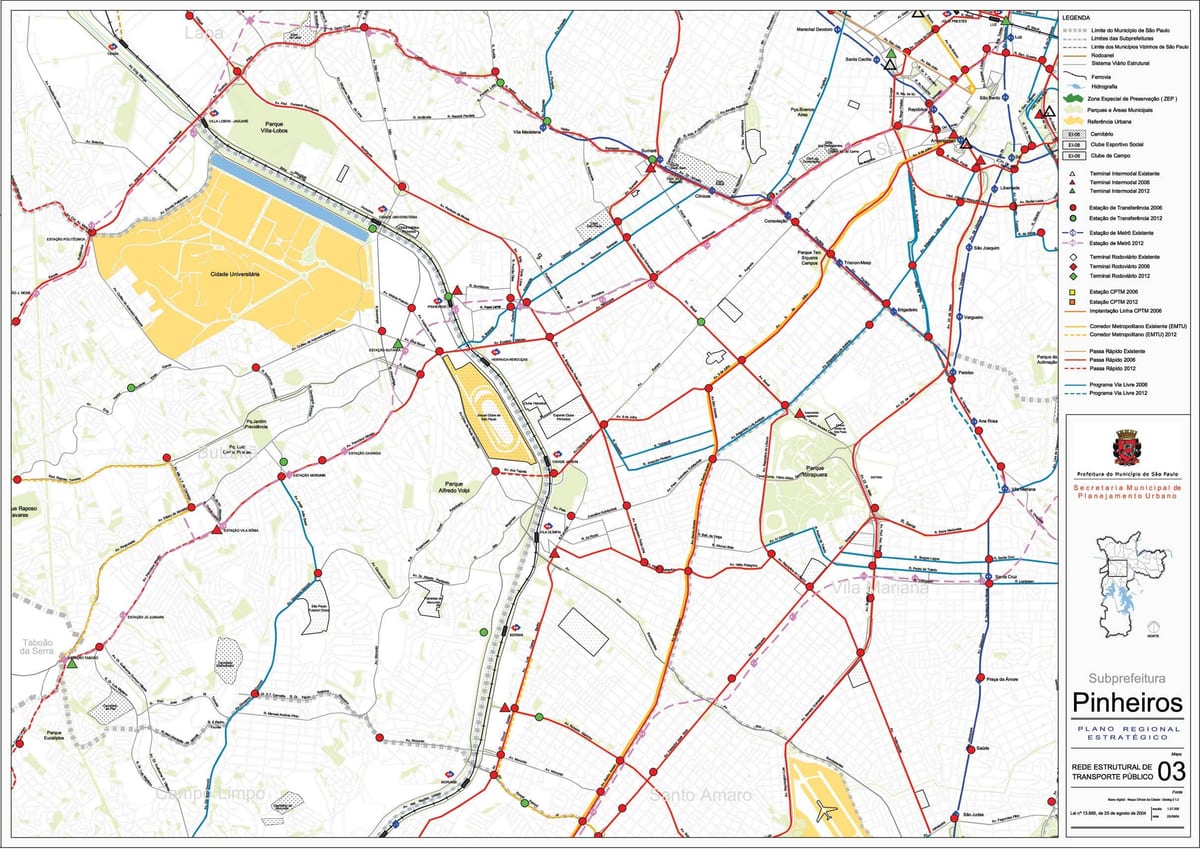 地图皮涅罗斯São Paulo-公共交通工具
