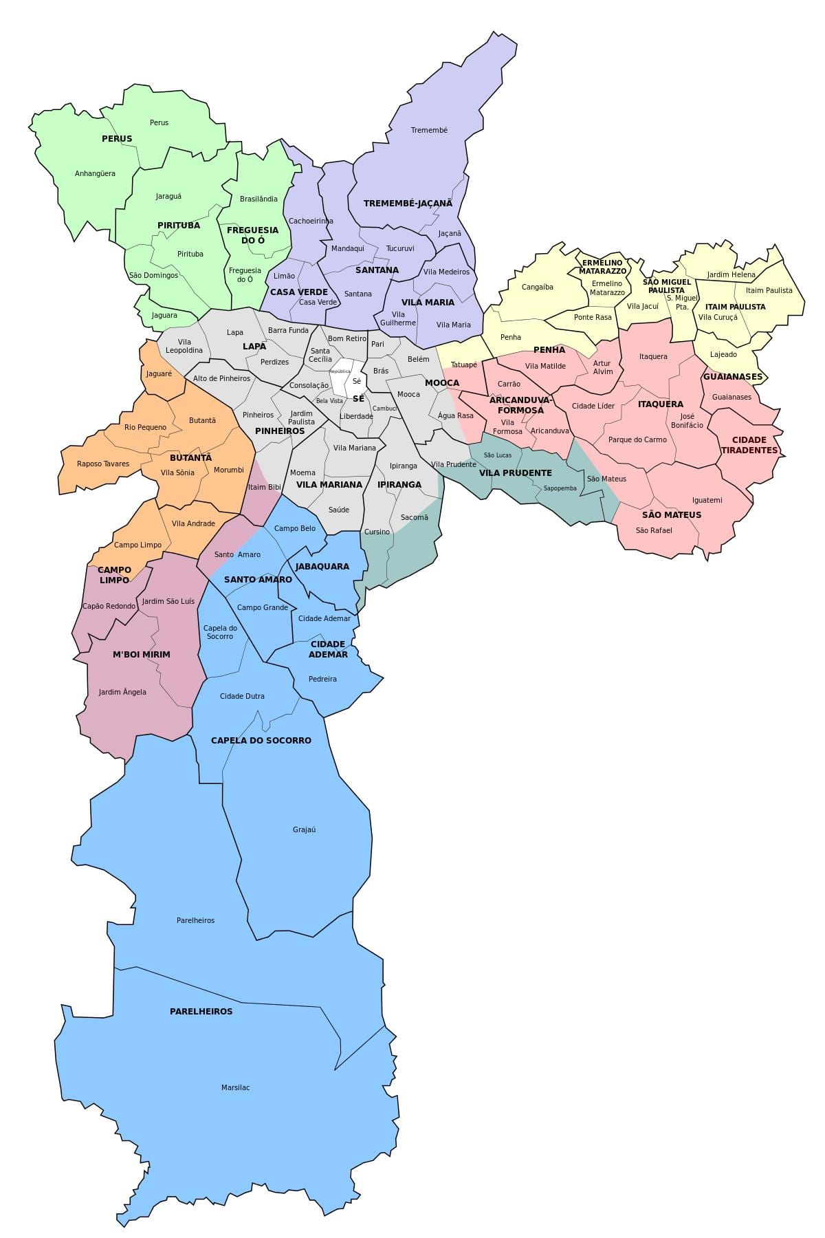 地图行政区的São Paulo