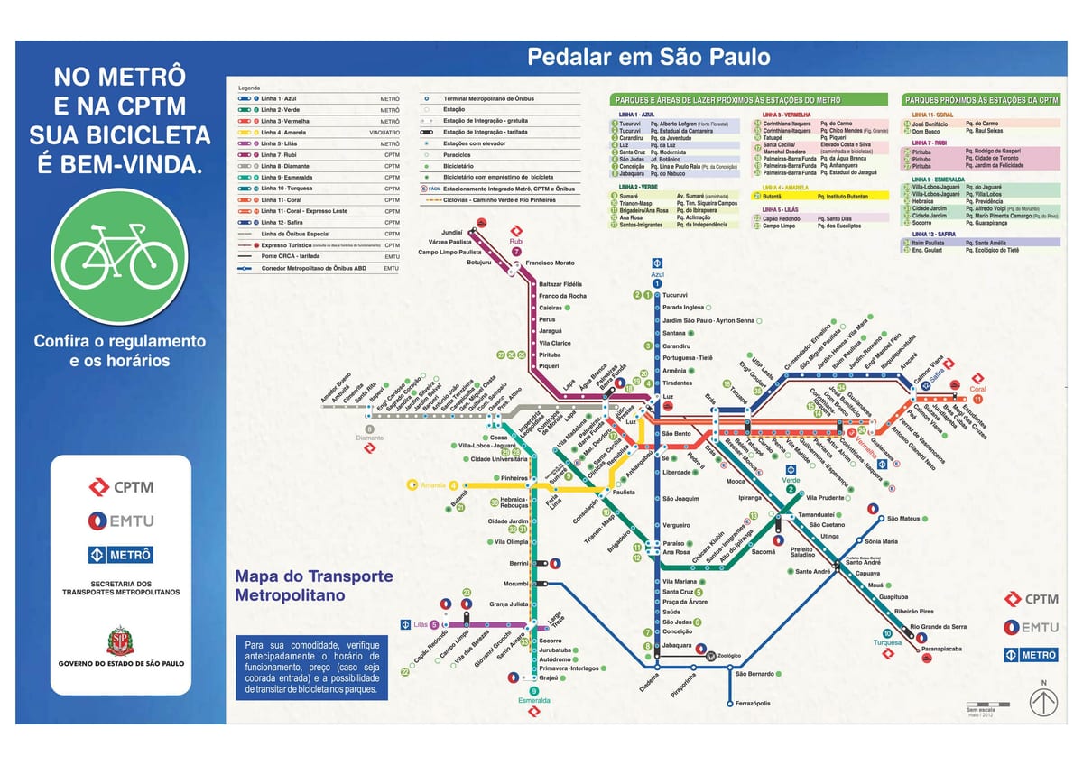 地图上骑自行车的导São Paulo