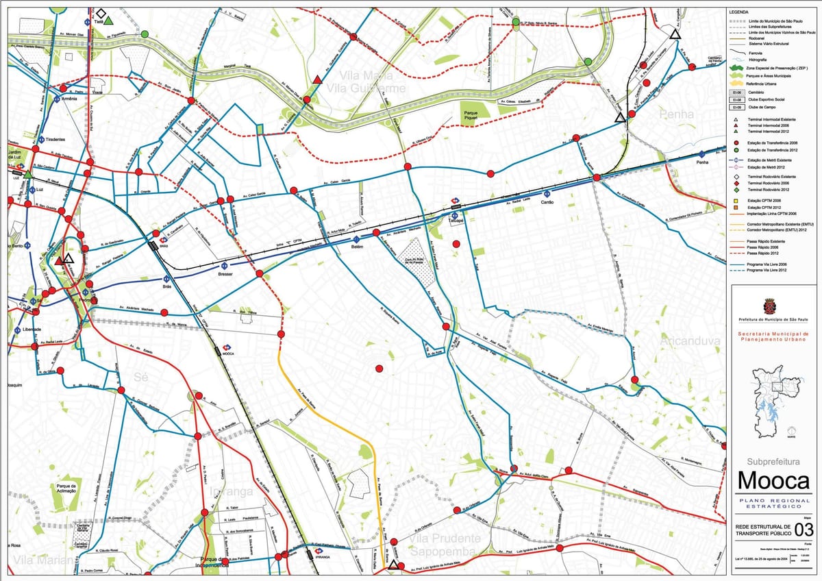 地图的魔咔São Paulo-公共交通工具